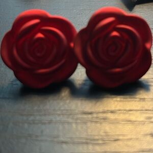Chic Red Rose Hair Clips